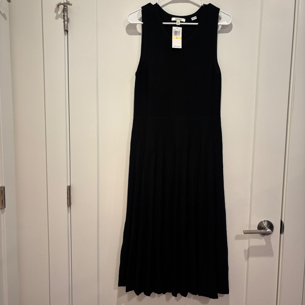 Edited by Remi Bader Black Sleeveless Knit Midi Dress 7ER8010B Womens Size M NWT
